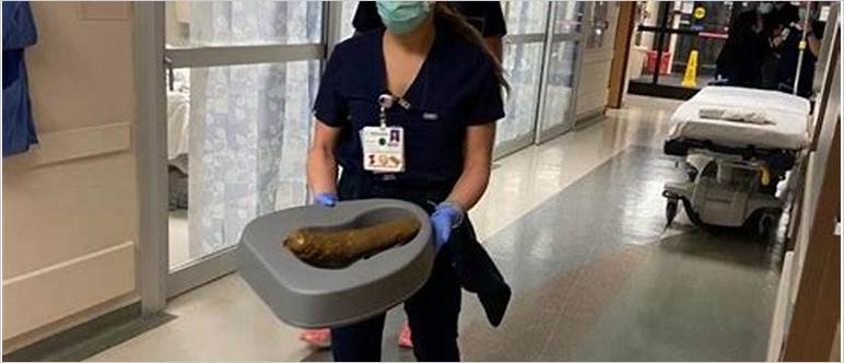 Nurse with giant poop
